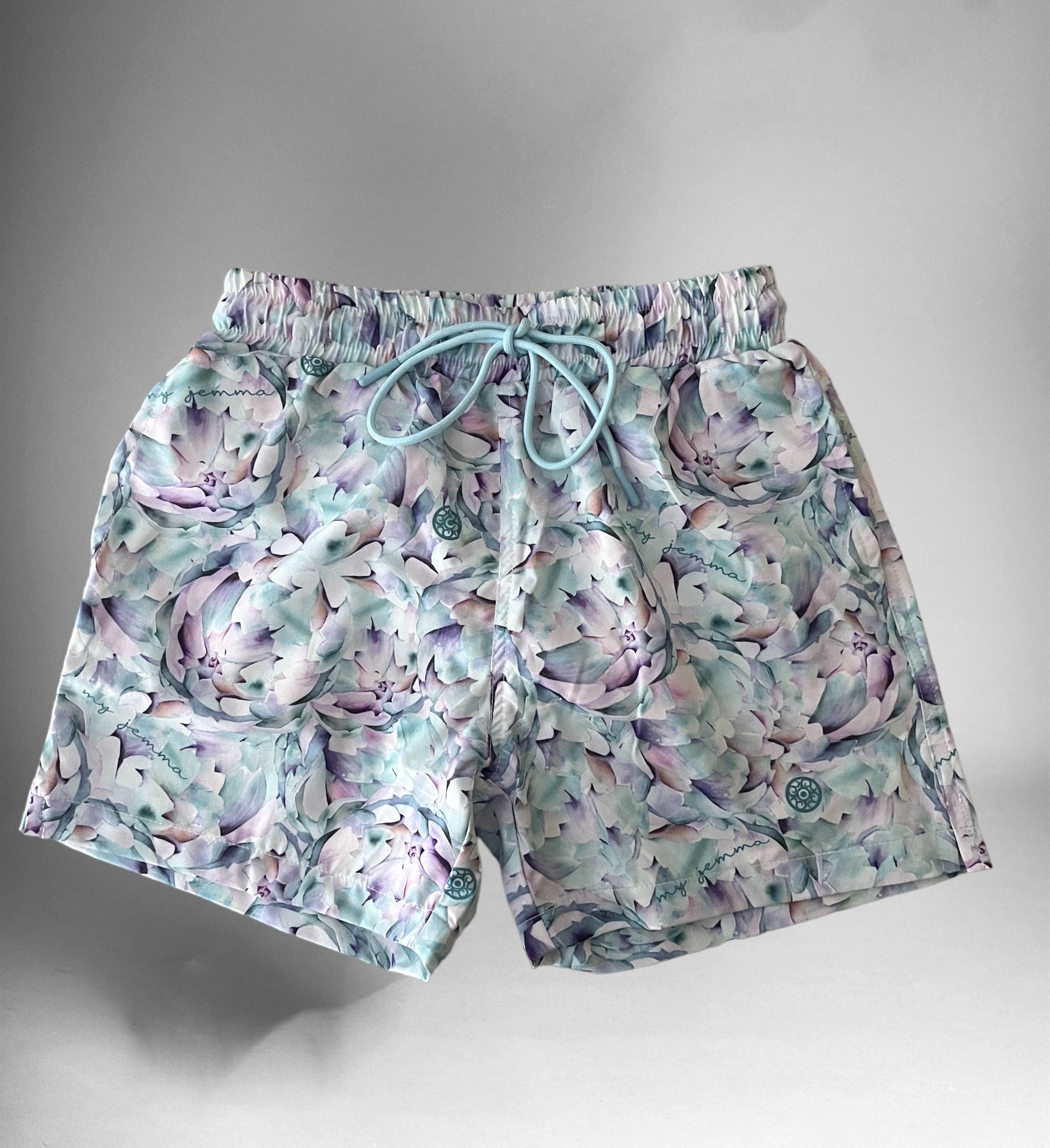 Boy Swim Shorts in Artichoke Print