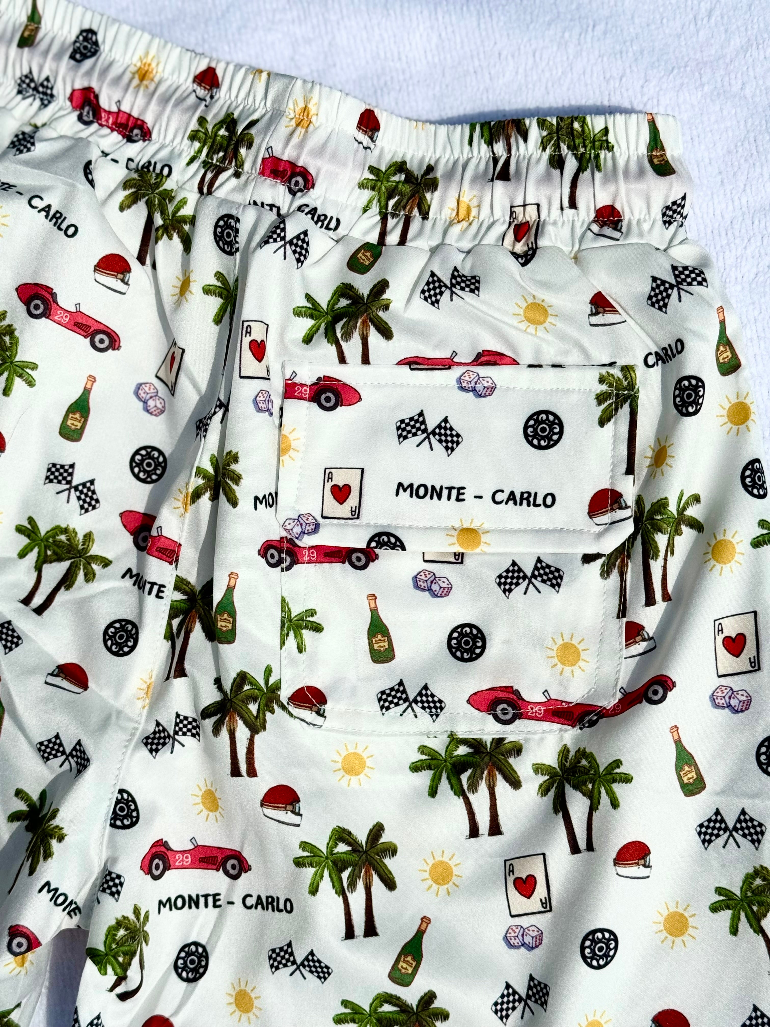 Boy Swim Shorts in Monte-Carlo prints