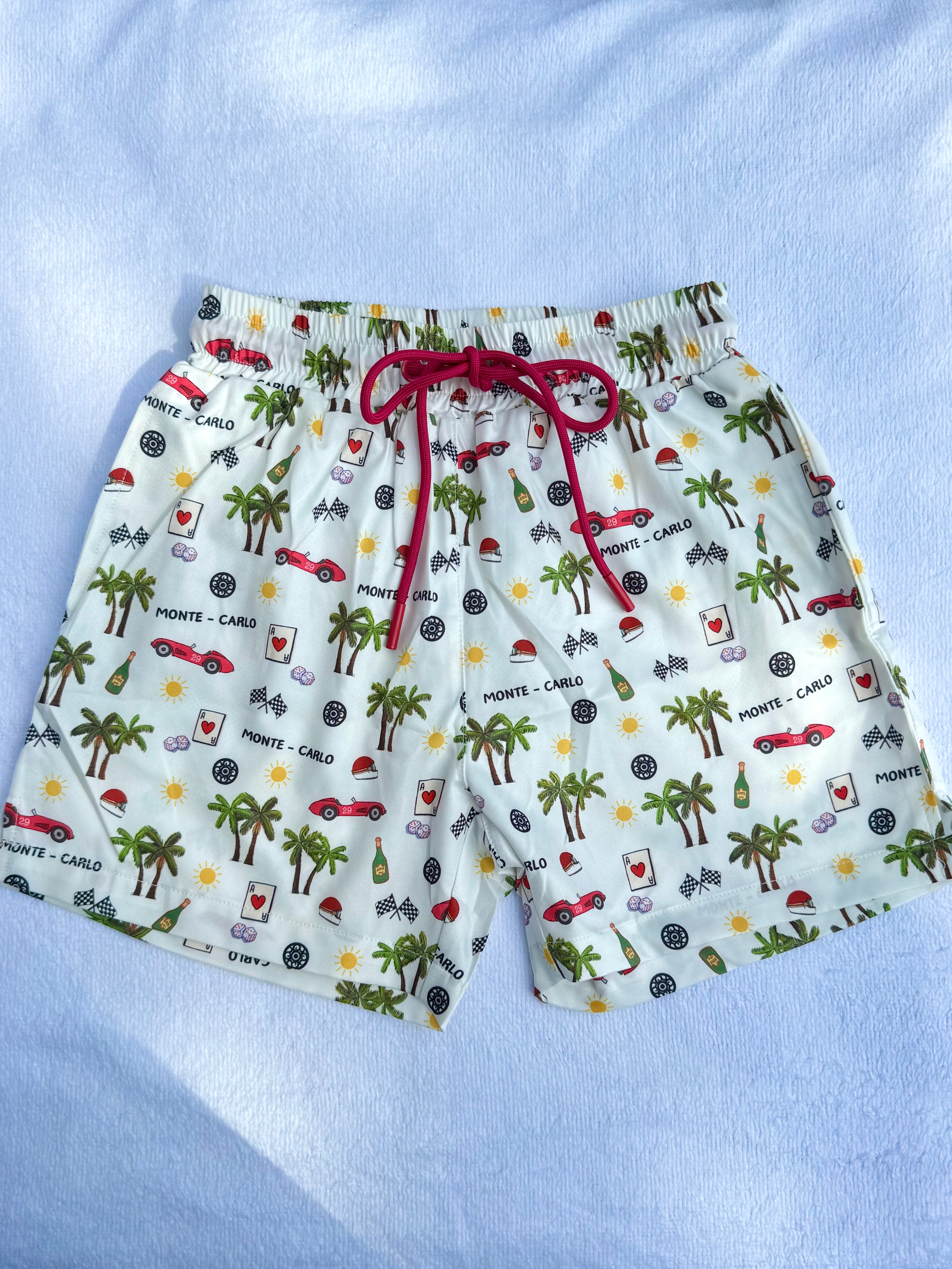 Boy Swim Shorts in Monte-Carlo prints