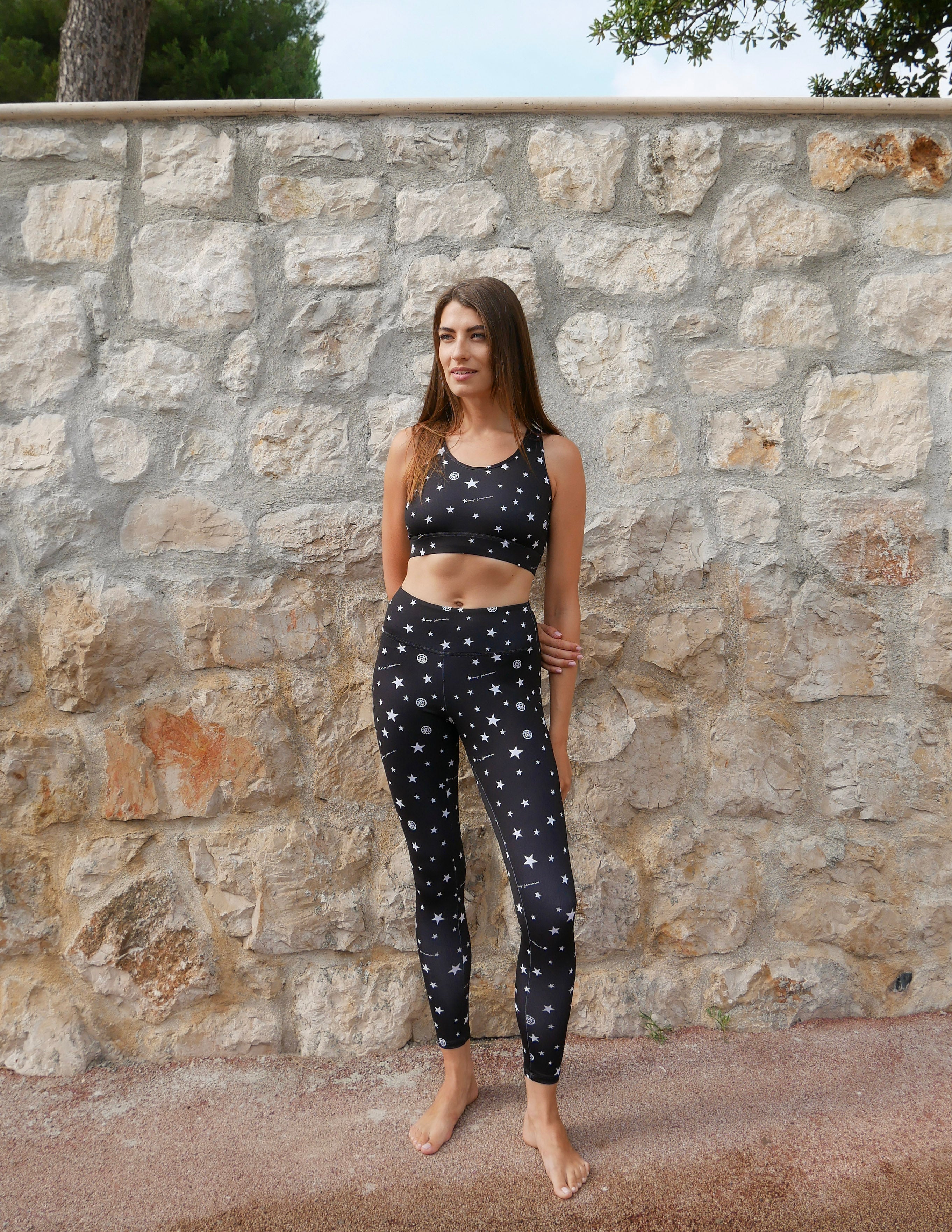 Leggings Maddy in Black Star Print