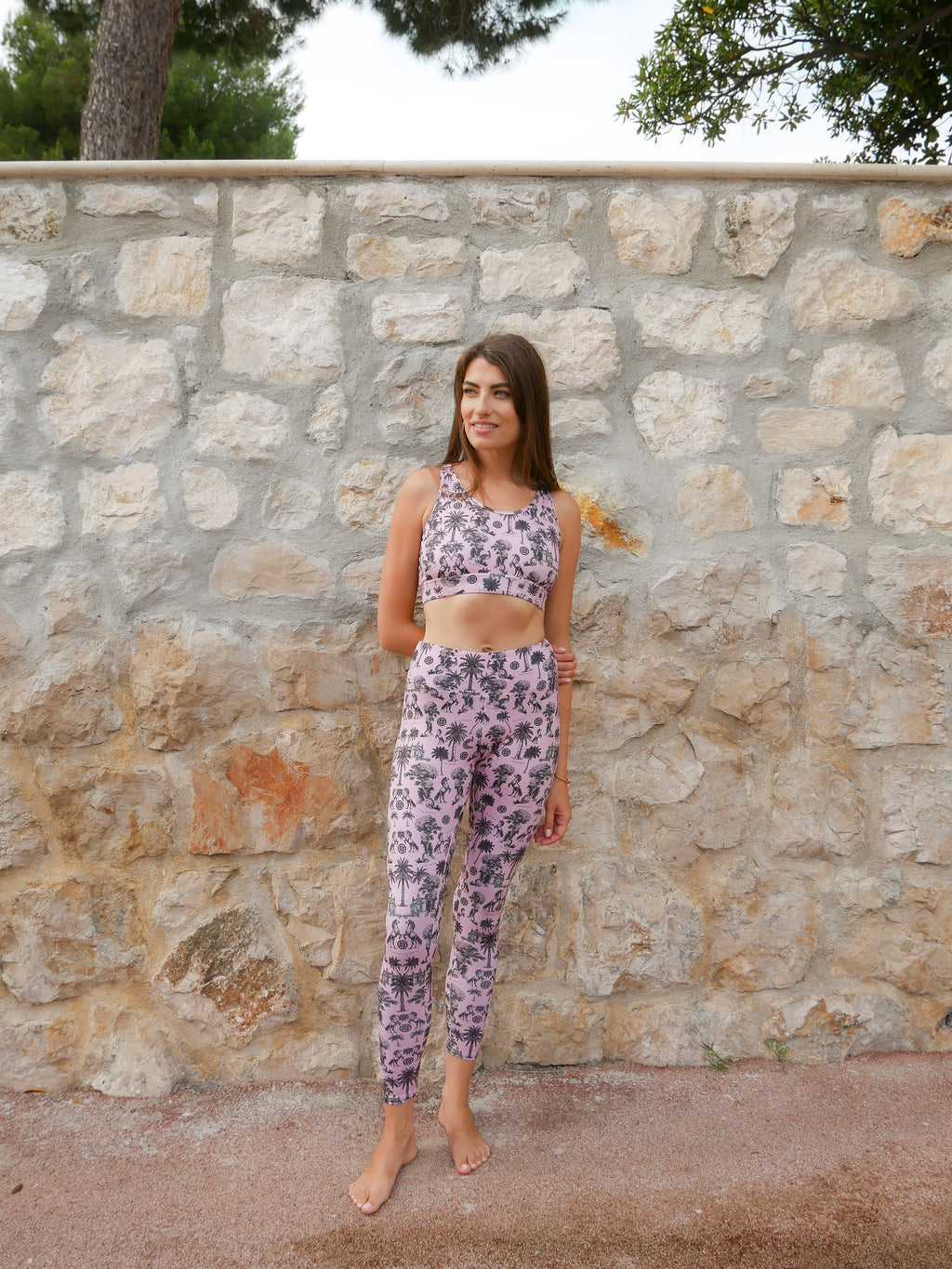 Leggings Maddy in Pink Horse Print