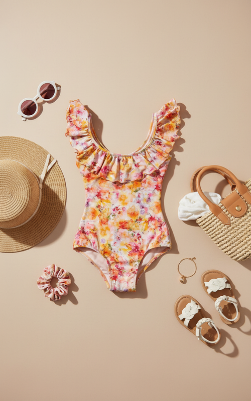 Floral Mini Swimsuit with Kids Accessories