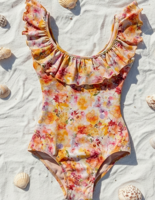 Mini swimsuit with ruflles in floral print - My Jemma