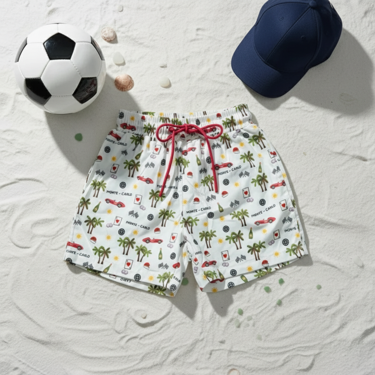 Boy Swim Shorts in Monte-Carlo prints