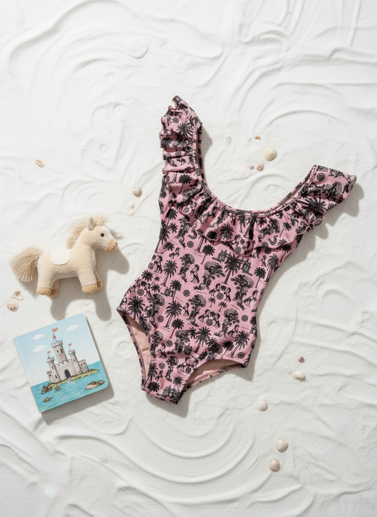 Mini Swimsuit in Pink Horse prints