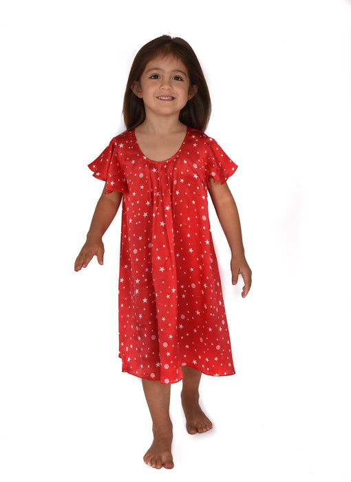 Mini Dress in Star Prints Red