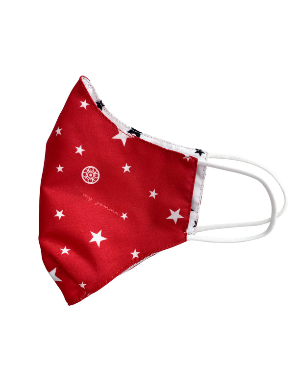 Reversible Mask in Red Star / White Star Print